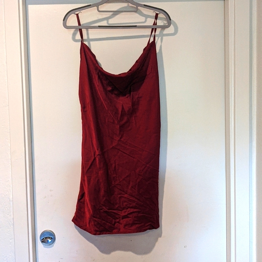 Burgundy Slip /Dress Shein Size L